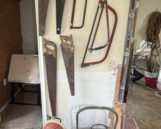 Sewer line cleaner, saws, large level, extra-long thick rope