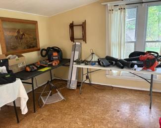 Hand painted Cowboy art, Ridgid tools, Shred and Vac, Bocce ball