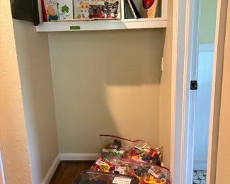 Legos, books, puzzles