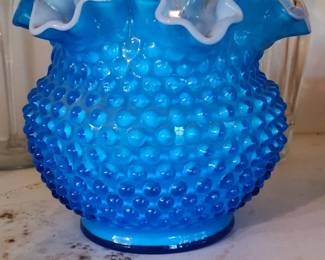 Fenton ruffled vase hobnail