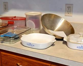 Various Kitchenware, Dishes, Glassware, crystal, stainless steel, Mugs, Dishes 