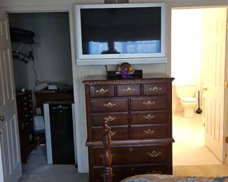 Vintage Maple dresser, large Screen TV