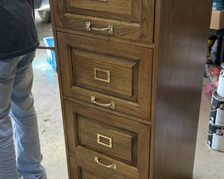 Lot 17: Four-Drawer Wooden Filing Cabinet