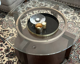 Lot 65: Round Glass Coffee Table