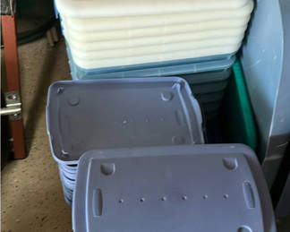 Lot 7: Assorted Plastic Storage Totes with Lids