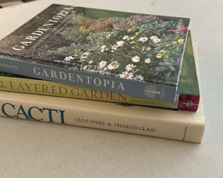 Lot 36: Gardening Books with Succulent Planter