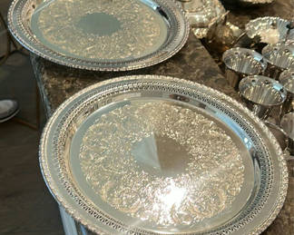 Lot 120: Matching Ornate Round Serving Trays