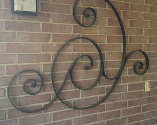 Lot 414: Wrought-iron spiral wall sculpture