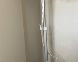 Lot 45: Garment Steamer, Steam Iron, Ironing Board, Clothes Hangers, and Pillows