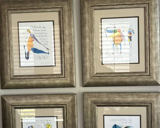 Lot 53: Framed Artwork Collection and Round Wall Mirror