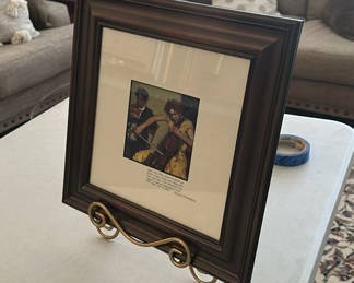 Lot 38: Framed Art Print with Quote and Metal Display Easel