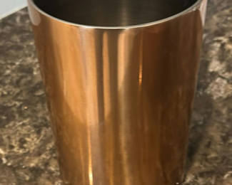 Lot 140: Copper Wine Chiller, Copper Bowl, and Three Handled Perforated Bowls