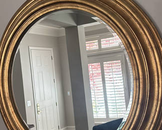 Lot 49: Large Round Wall Mirror and Decorative Wall Clock