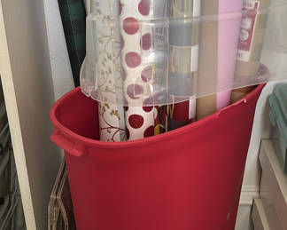 Lot 44: Gift Wrapping Supplies and Storage Bins