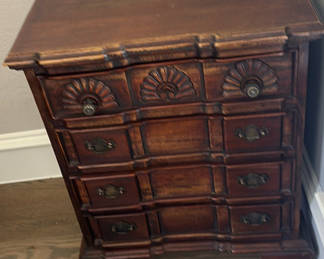 Lot 55: Antique Solid Wood Drop-Leaf Table and Chest of Drawers