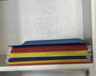 Lot 88: Office Equipment and Supplies Including Printer, Electric Stapler, 3 Hole Punch, Ink Cartridges, and File Folders