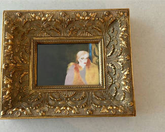 Lot 19: Ornate Gold-Toned Picture Frame With Zjawinska Portrait Image
