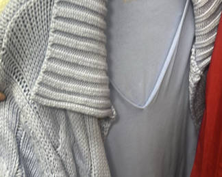 Lot 236: Women’s Clothing Assortment Including Dress, Tops, Sweaters, and Pants