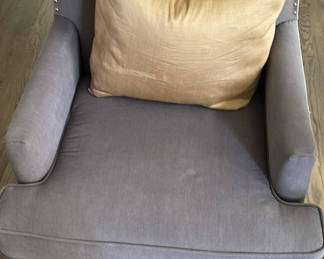 Lot 28: Upholstered Armchairs with Throw Pillow