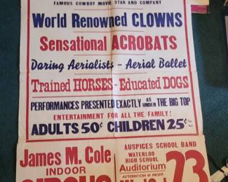 Original James M. Cole Indoor Circus Poster