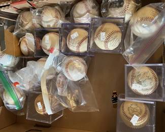 Collection of authographed baseballs