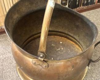 Vintage Brass Helmet Coal Skuttle