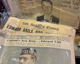 Vintage Newspapers - King Edward VIII