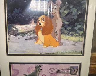 USPS The Art of Disney Romance First Day of Issue Cover and Stamp Art