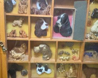 Cocker Spaniel Pins in Display Cabinet