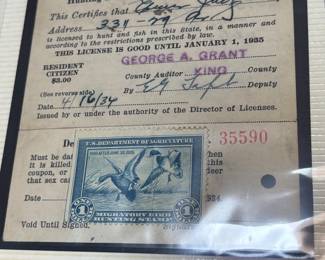 Vintage Hunting and Fishing Licenses