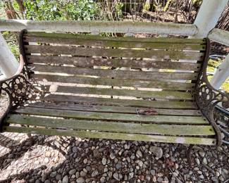 Metal and Wooden Bench