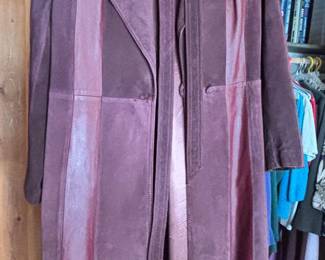 Purple Suede and Leather Coat