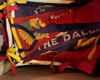Box of Vintage Travel Pennants