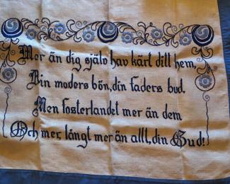 Traditional Swedish Embroidered Wall Hanging
