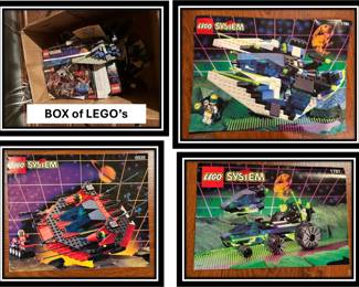 Box of Vintage Lego sets 