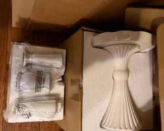 Set of 3 White Mini Bud Vases.. Have Several sets. Great for Wedding Reception / Wedding / Baby Shower, add one at each place setting. h place setting or Bridal showertable a Wedding