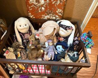 Doll Cradle and Misc. Bunnies / Dolls 