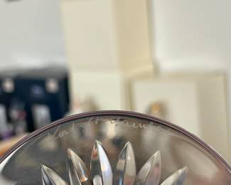 Val Saint Lambert Red Crystal Wine Glass (Signed)