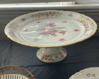 Vintage "Dresden Flowers" Decorative Cake Stand By Schumann Arzberg (Germany)