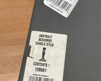 Waterford Crystal "Abstract Seahorse" Candle Stick Holder Set Of 2 W/ Boxes