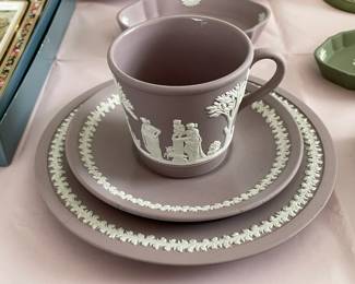 Large Wedgwood Collection (Trays, Teacups, Tea Set W/ Sugar & Creamer, Trinket Boxes, Bowls, Plates, Ashtrays, Candlestick Holders, Etc.)