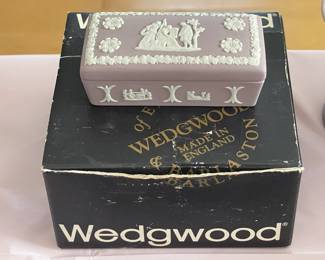 Large Wedgwood Collection (Trays, Teacups, Tea Set W/ Sugar & Creamer, Trinket Boxes, Bowls, Plates, Ashtrays, Candlestick Holders, Etc.)