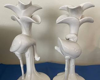 Fitz & Floyd Flamingo Candlestick Holders