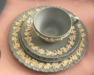 Large Wedgwood Collection (Trays, Teacups, Tea Set W/ Sugar & Creamer, Trinket Boxes, Bowls, Plates, Ashtrays, Candlestick Holders, Etc.)