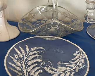 Silver Trimmed Handled Basket