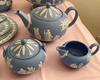 Large Wedgwood Collection (Trays, Teacups, Tea Set W/ Sugar & Creamer, Trinket Boxes, Bowls, Plates, Ashtrays, Candlestick Holders, Etc.)