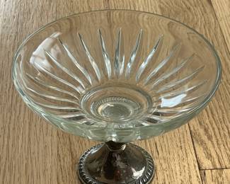 Glass Footed Bowl W/ Sterling Silver Base