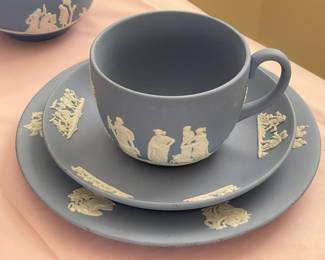 Large Wedgwood Collection (Trays, Teacups, Tea Set W/ Sugar & Creamer, Trinket Boxes, Bowls, Plates, Ashtrays, Candlestick Holders, Etc.)