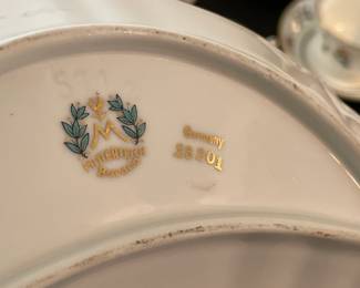 Vintage Leaf Shaped Floral Patterned Decorative Plate By Mitterteich (Germany)