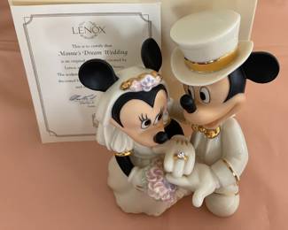 Mickey & Minnie "Minnie's Dream Wedding" Figurine By Lenox W/ COA & Box